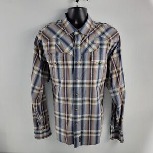Wrangler Retro long sleeve button‎ down shirt plaid XL 2988 blue brown